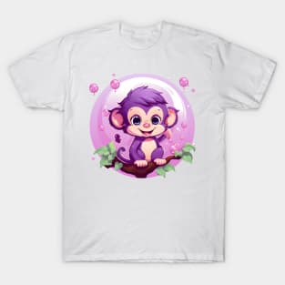 Purple Monkey in a Bubblegum Tree T-Shirt